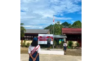 Semarak HUT ke-81 Kemerdekaan RI, SMP Negeri 3 Biak Kota Melaksanakan Upacara Bendera 17 Agustus.